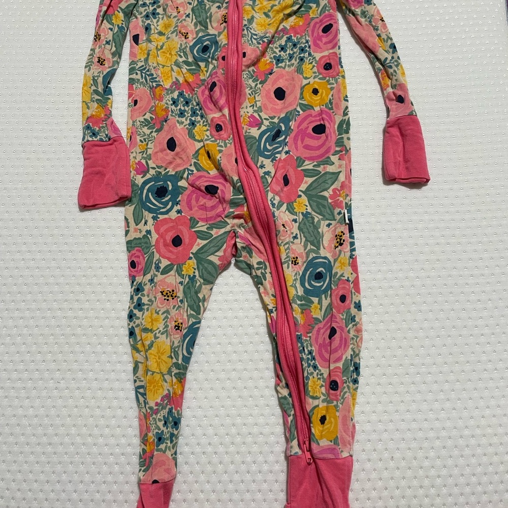 Little Sleepies Colorful Floral Kids Pajama Footies